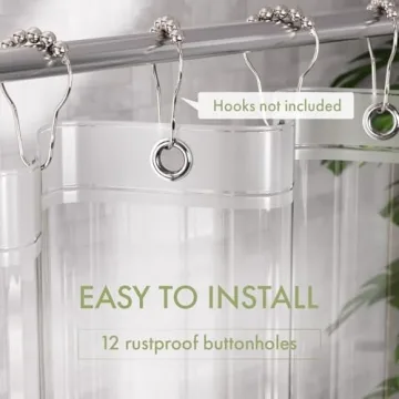 AmazerBath 72x72 Clear Waterproof Shower Curtain Liner