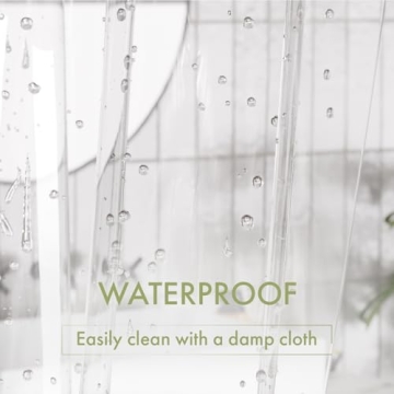 AmazerBath 72x72 Clear Waterproof Shower Curtain Liner