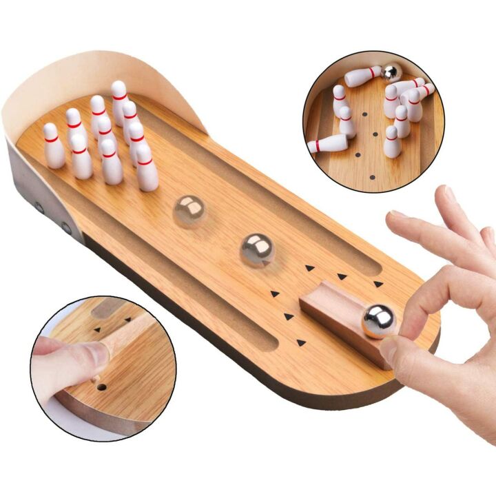 Mini Tabletop Bowling Game for Desk Fun