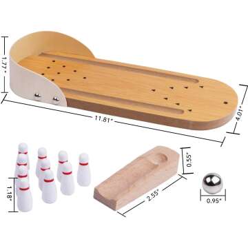 Mini Tabletop Bowling Game for Desk Fun