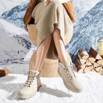 ZGR Women's Waterproof Ankle Combat Snow Boots