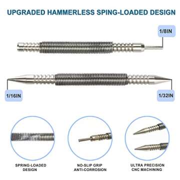 DLJZGC Hammerless Dual Head Nail Setter & Hinge Pin Punch Set