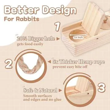 SoulThink® Interactive Wooden Pet Rabbit Toy for Boredom