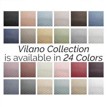 Southshore Fine Linens - VILANO Springs - Pair of Quilted Pillow Sham Covers (No Inserts), 26" x 26", Coronet Blue