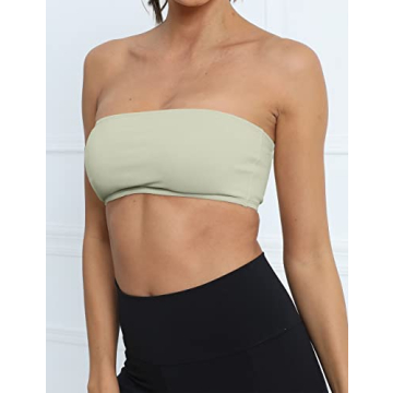 MISSACTIVER Women's Padded Bandeau Sport Bra for Yoga