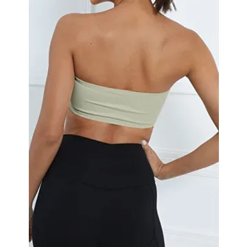 MISSACTIVER Women's Padded Bandeau Sport Bra for Yoga