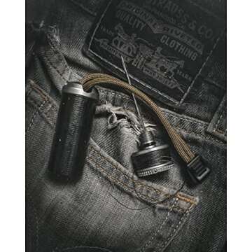 Exotac ripSPOOL Lightweight Bushcraft and Survival Complete Field Repair Kit and FireCord Lanyard for First Aid, Fire-Starting, Tool Creation, Fishing, and Navigation Tasks, Made in The USA