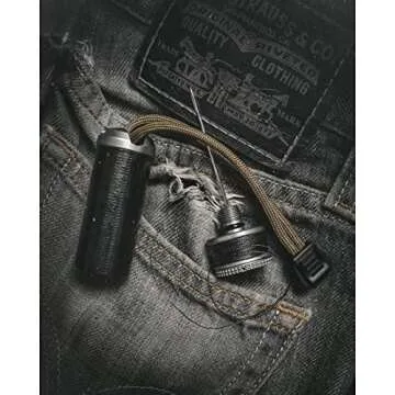 Exotac ripSPOOL Lightweight Bushcraft and Survival Complete Field Repair Kit and FireCord Lanyard for First Aid, Fire-Starting, Tool Creation, Fishing, and Navigation Tasks, Made in The USA