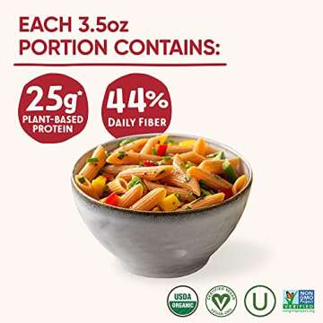 Tolerant Organic Red Lentil Penne Pasta (8 oz, Case of 6) - Free from Allergens - Gluten Free, Vegan...