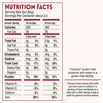 Tolerant Organic Red Lentil Penne Pasta (8 oz, Case of 6) - Free from Allergens - Gluten Free, Vegan, Paleo, Plant Based Protein Pasta - Non GMO, Kosher - Made with 1 Single Ingredient