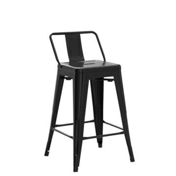 COSTWAY Metal Bar Stools Set of 4, Stylish Durable Seating