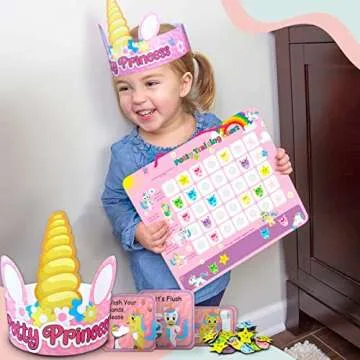 Putska Bundle Dino & Unicorn Potty Training Chart for Toddler, Sticker Chart for Kids Potty Training, A Reward Chart for Kids, Reward Sticker Chart Kids Toilet Training, Potty Chart for Boys & Girls