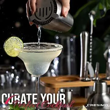 Cresimo 12-PC Cocktail Shaker Set with Bamboo Stand