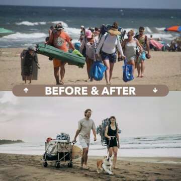 Heavy Duty 200L Collapsible Beach Wagon with Big Wheels