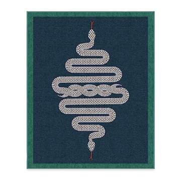 Ruggable x Jonathan Adler Washable 8x10 Large Area Rug, Venom Sapphire, Premium Modern Rugs for Livi...