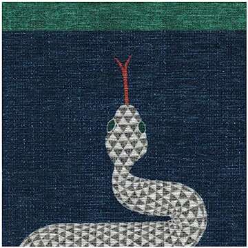 Ruggable x Jonathan Adler Washable 8x10 Large Area Rug, Venom Sapphire, Premium Modern Rugs for Living Room, Bedroom, Kitchen, Office, Classroom with Gripper Non Slip Pad