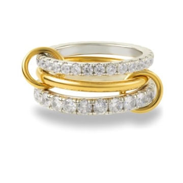 HOLINSE Gold Rings Set for Women, Chunky Stackable Rings Non Tarnish, 18K Gold Plated Multi-Link Con...