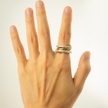 HOLINSE Chunky Gold Rings Set for Elegant Women