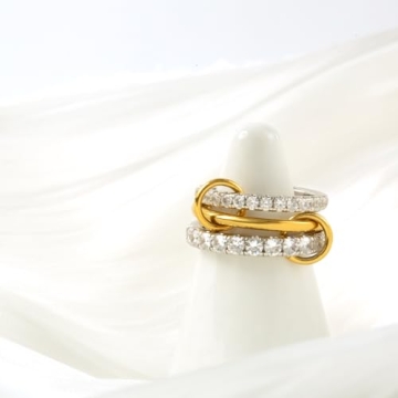 HOLINSE Chunky Gold Rings Set for Elegant Women
