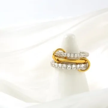 HOLINSE Chunky Gold Rings Set for Elegant Women