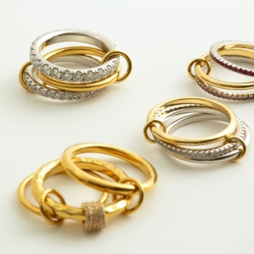 HOLINSE Chunky Gold Rings Set for Elegant Women