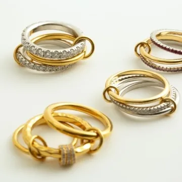 HOLINSE Chunky Gold Rings Set for Elegant Women