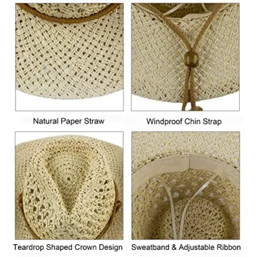 Stylish Muryobao Women's Summer Straw Hat for Outdoor Fun