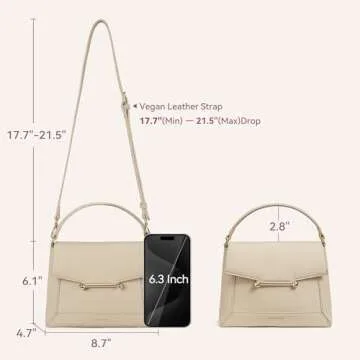 BOSTANTEN Small Crossbody bags for Women Trendy Top Handle Shoulder Purse Vegan Leather Handbags with Flap Apricot