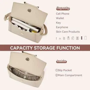 BOSTANTEN Small Crossbody bags for Women Trendy Top Handle Shoulder Purse Vegan Leather Handbags with Flap Apricot