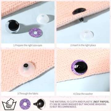 MUCUNNIA 160 pcs Safety Eyes for Crocheting 12-35mm 3D Moon Safety Eyes and Noses for Amigurumi with Washers Large Plastic Crochet Eyes Doll Craft Eyes for Plush Stuffed Animals Toy Making Supplies