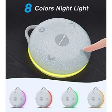 Portable White Noise Machine for Baby Sleeping | 8 Night Lights | 17 Soothing Sounds | USB Rechargeable | Safe Clip Easy Hanging & Child Lock | Compact and Lightweight for On-The-Go & Travel, Kids