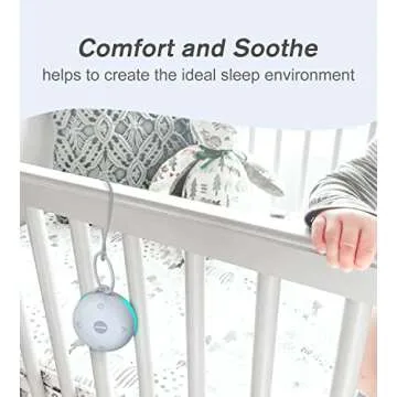 Portable White Noise Machine for Baby Sleeping | 8 Night Lights | 17 Soothing Sounds | USB Rechargeable | Safe Clip Easy Hanging & Child Lock | Compact and Lightweight for On-The-Go & Travel, Kids