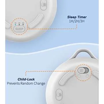 Portable White Noise Machine for Baby Sleeping | 8 Night Lights | 17 Soothing Sounds | USB Rechargeable | Safe Clip Easy Hanging & Child Lock | Compact and Lightweight for On-The-Go & Travel, Kids