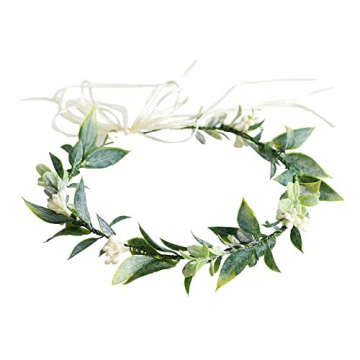 DDazzling Floral Crown Green Leaf Headband for Women Girls