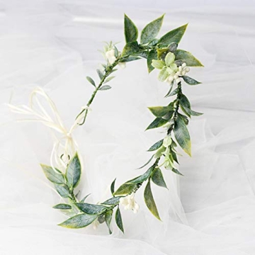 DDazzling Floral Crown Green Leaf Headband for Women Girls