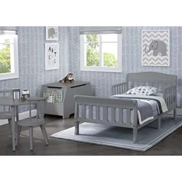Delta Children Canton Toddler Bed - Safe & Stylish Gray Design