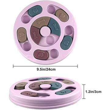 FUYM Dog Puzzle Slow Feeder Toy,Puppy Treat Dispenser Slow Feeder Bowl Dog Toy,Dog Brain Games Feeder with Non-Slip, Improve IQ Puzzle Bowl for Puppy (Pink)