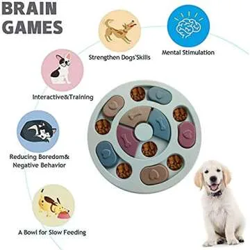 FUYM Dog Puzzle Slow Feeder Toy,Puppy Treat Dispenser Slow Feeder Bowl Dog Toy,Dog Brain Games Feeder with Non-Slip, Improve IQ Puzzle Bowl for Puppy (Pink)