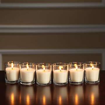 Ivory Votive Candles 48-Pack for Weddings & Events