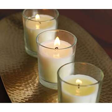 Ivory Votive Candles 48-Pack for Weddings & Events