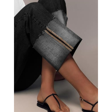 KUNMI Women's Wide Leg Stretchy High Waist Jeans