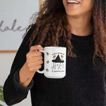 LookHUMAN Halloween Is Meowgical Mug 15oz Ceramic Coffee