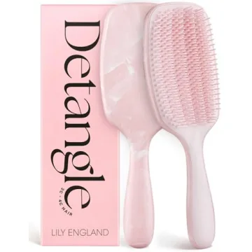 Lily England Curly Hair Brush - Detangling & Styling Tool with Flexible Bristles for Pain-Free Wet &...
