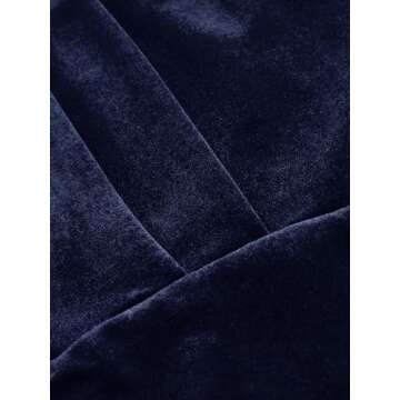 CIDER Women's Velvet V-neck Solid Ruffle Jumpsuit: Dark Navy, X-Small