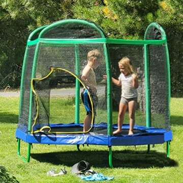 Clevr 7ft Kids Trampoline with Safety Net for Fun