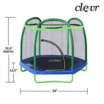 Clevr 7ft Kids Trampoline with Safety Net for Fun