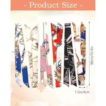 JELIEE 6 Pack Scarf Bags for Women Handbag Scarfs Band Narrow Scarf Hair Neck Scarf Neckerchief Scar...