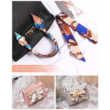 JELIEE 6 Pack Scarf Bags for Women Handbag Scarfs Band Narrow Scarf Hair Neck Scarf Neckerchief Scarf Head Wrap Fashion Gifts for Women