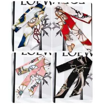 JELIEE 6 Pack Scarf Bags for Women Handbag Scarfs Band Narrow Scarf Hair Neck Scarf Neckerchief Scarf Head Wrap Fashion Gifts for Women