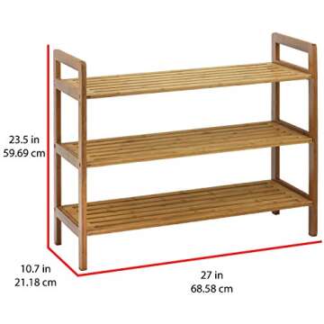 Oceanstar 3-Tier Bamboo Shoe Rack - Natural Elegant Storage Solution
